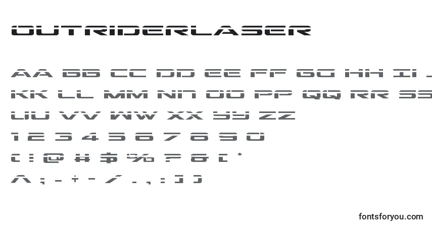 Outriderlaser (136329)-fontti – aakkoset, numerot, erikoismerkit