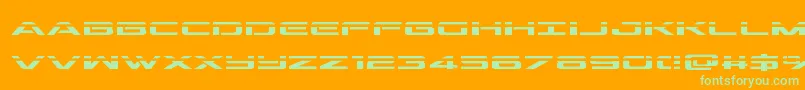 outriderlaser Font – Green Fonts on Orange Background