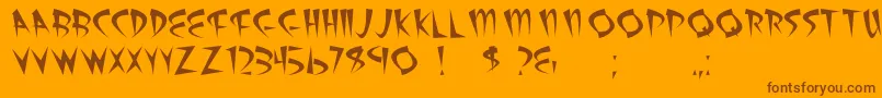 Шрифт Atomicsushi – коричневые шрифты на оранжевом фоне