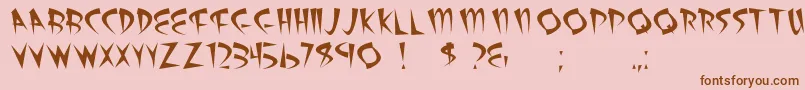 Atomicsushi-fontti – ruskeat fontit vaaleanpunaisella taustalla