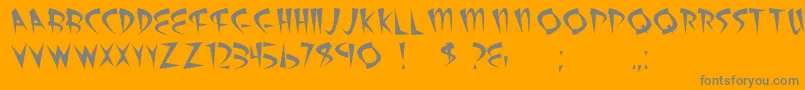 Atomicsushi-Schriftart – Graue Schriften auf orangefarbenem Hintergrund