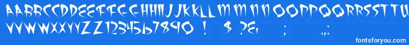 Atomicsushi Font – White Fonts on Blue Background