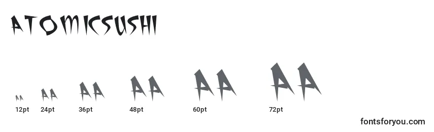 Größen der Schriftart Atomicsushi