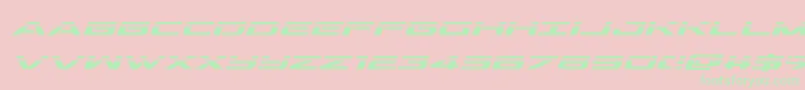 outriderlaserital-Schriftart – Grüne Schriften auf rosa Hintergrund