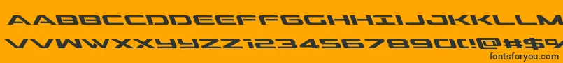 Fonte outriderleft – fontes pretas em um fundo laranja