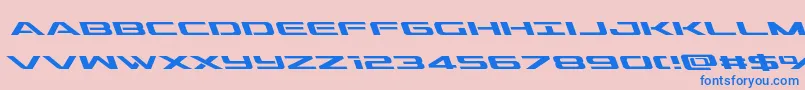 Fonte outriderleft – fontes azuis em um fundo rosa