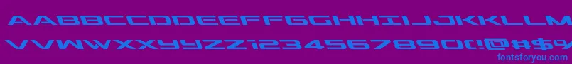 Fonte outriderleft – fontes azuis em um fundo violeta