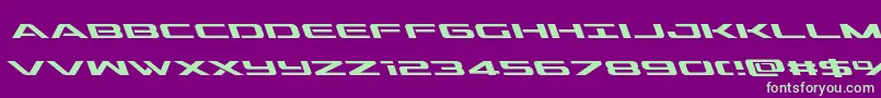 outriderleft Font – Green Fonts on Purple Background