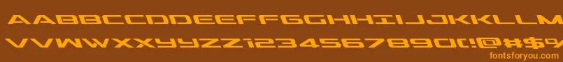 outriderleft-fontti – oranssit fontit ruskealla taustalla
