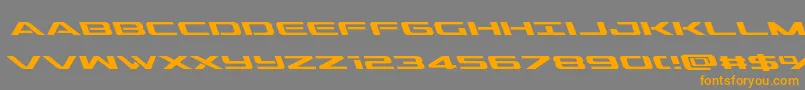 outriderleft-Schriftart – Orangefarbene Schriften auf grauem Hintergrund