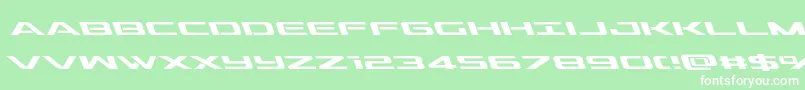 outriderleft-Schriftart – Weiße Schriften auf grünem Hintergrund