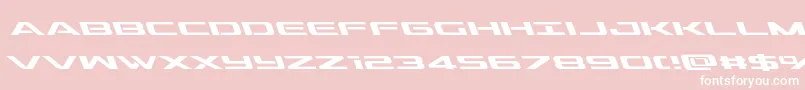 outriderleft-Schriftart – Weiße Schriften auf rosa Hintergrund