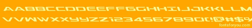 Fonte outriderleft – fontes amarelas em um fundo laranja