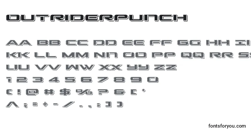 Шрифт Outriderpunch – алфавит, цифры, специальные символы