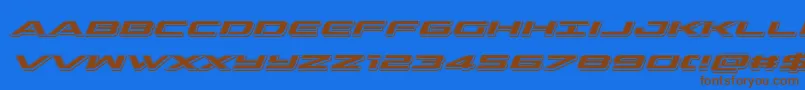 outriderpunchital Font – Brown Fonts on Blue Background