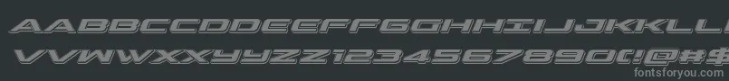 outriderpunchital-fontti – harmaat kirjasimet mustalla taustalla