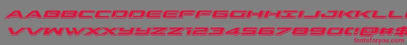 フォントoutriderpunchital – 赤い文字の灰色の背景