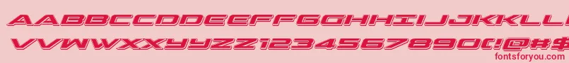 フォントoutriderpunchital – ピンクの背景に赤い文字