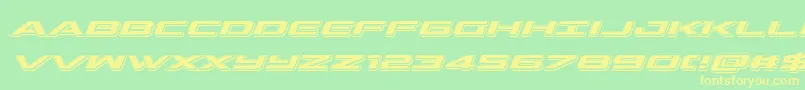 outriderpunchital-Schriftart – Gelbe Schriften auf grünem Hintergrund