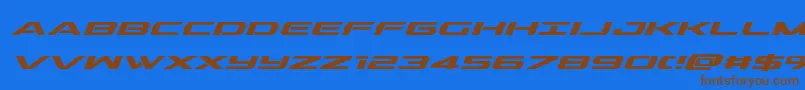 outridersemiboldital Font – Brown Fonts on Blue Background