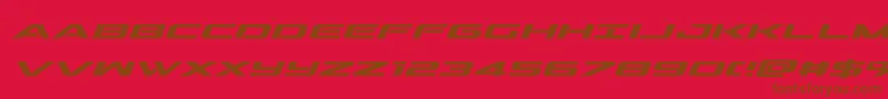 outridersemiboldital Font – Brown Fonts on Red Background