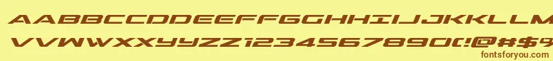 outridersemiboldital Font – Brown Fonts on Yellow Background