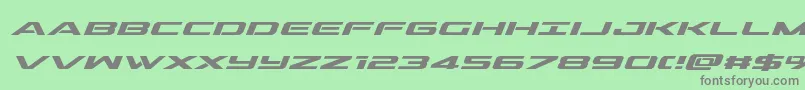 フォントoutridersemiboldital – 緑の背景に灰色の文字