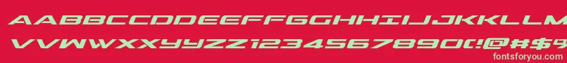 outridersemiboldital Font – Green Fonts on Red Background