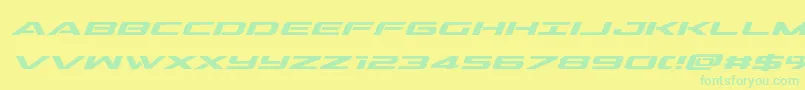 outridersemiboldital Font – Green Fonts on Yellow Background
