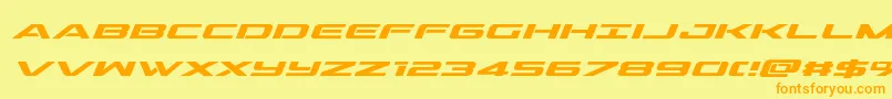 outridersemiboldital Font – Orange Fonts on Yellow Background