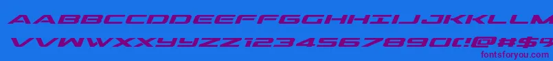 outridersemiboldital Font – Purple Fonts on Blue Background