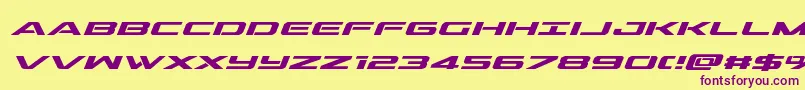 outridersemiboldital Font – Purple Fonts on Yellow Background