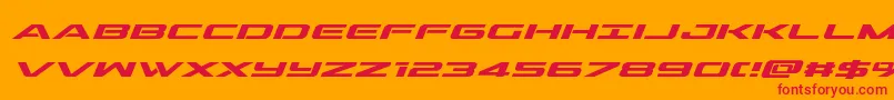 フォントoutridersemiboldital – オレンジの背景に赤い文字
