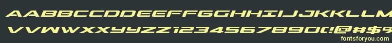 outridersemiboldital Font – Yellow Fonts on Black Background