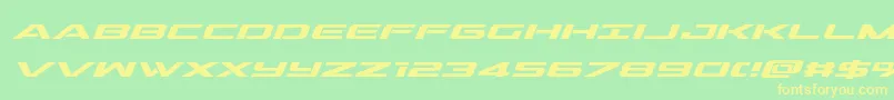 outridersemiboldital Font – Yellow Fonts on Green Background