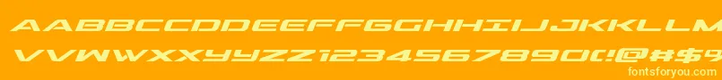 outridersemiboldital Font – Yellow Fonts on Orange Background