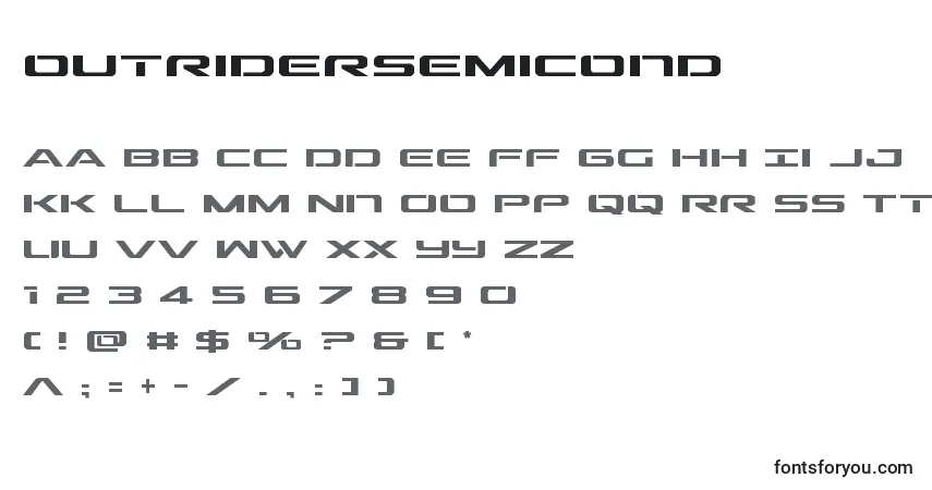 Шрифт Outridersemicond (136336) – алфавит, цифры, специальные символы