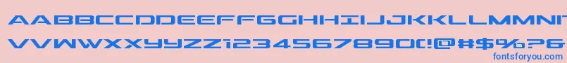 フォントoutridersemicond – ピンクの背景に青い文字