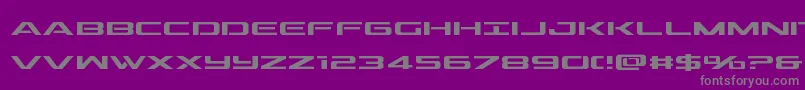 フォントoutridersemicond – 紫の背景に灰色の文字