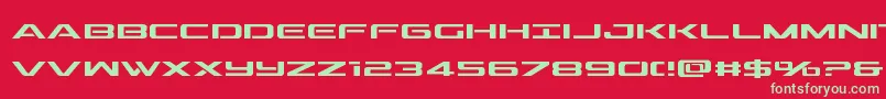 フォントoutridersemicond – 赤い背景に緑の文字