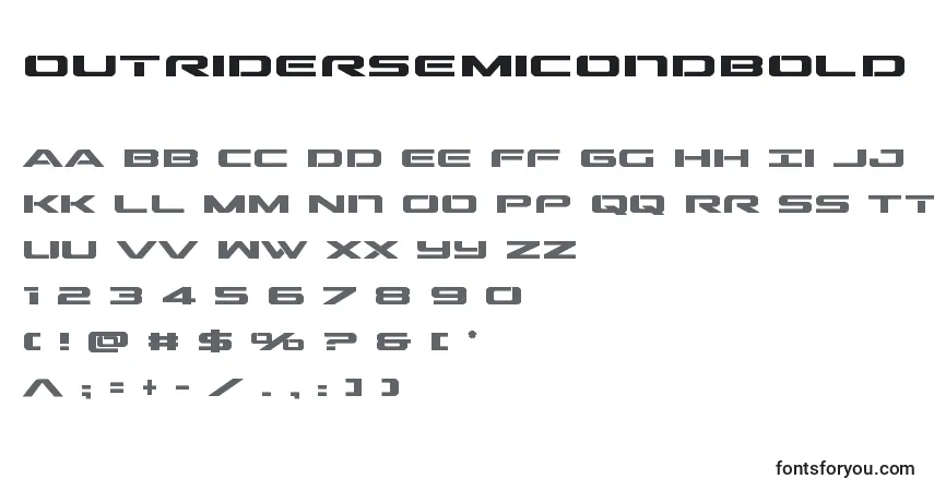 Шрифт Outridersemicondbold (136337) – алфавит, цифры, специальные символы