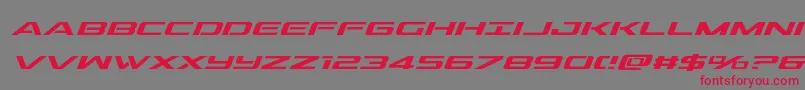 フォントoutridersemicondital – 赤い文字の灰色の背景