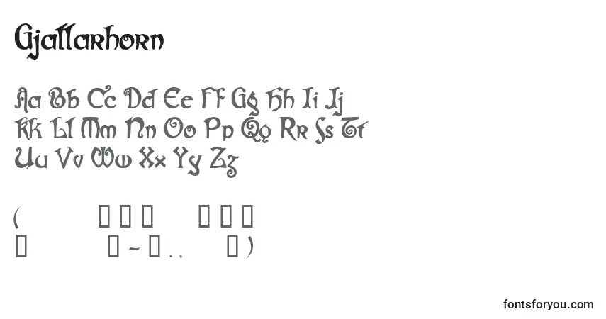 Schriftart Gjallarhorn – Alphabet, Zahlen, spezielle Symbole