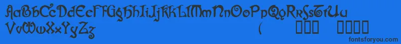 Gjallarhorn-fontti – mustat fontit sinisellä taustalla
