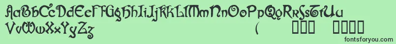 フォントGjallarhorn – 緑の背景に黒い文字