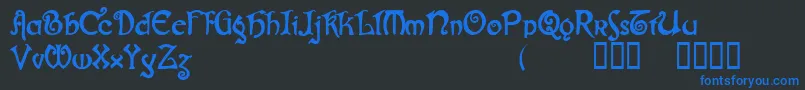 フォントGjallarhorn – 黒い背景に青い文字