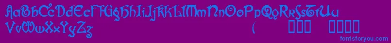 Gjallarhorn-fontti – siniset fontit violetilla taustalla