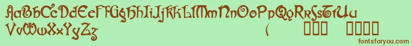 Gjallarhorn Font – Brown Fonts on Green Background