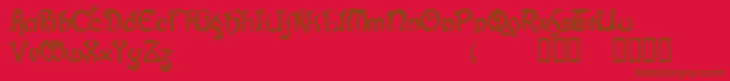 フォントGjallarhorn – 赤い背景に茶色の文字