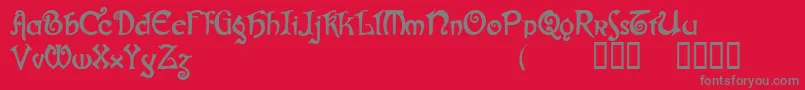 フォントGjallarhorn – 赤い背景に灰色の文字